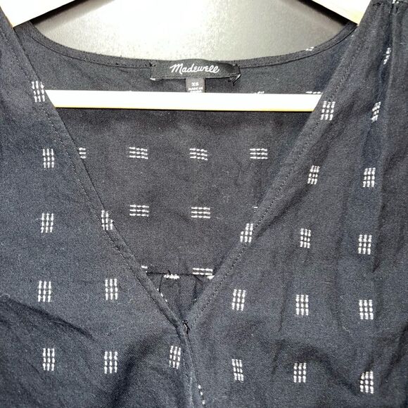 Madewell Kinston Side-Button Wrap Top in Textured Dobby Size XS EUC - Picture 8 of 12